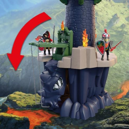 Playmobil | Cavaleiros | Torre dos Cavaleiros do Dragão | Torre com dragão, ponte levadiça e caverna com cabeça de dragão | Brinquedo de castelo de cavaleiros para crianças a partir de 4 anos | 72113