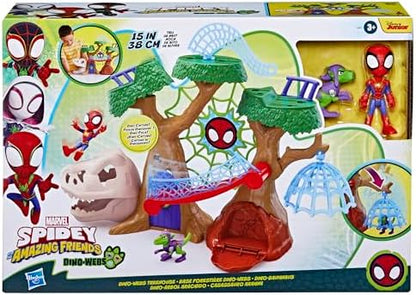 Homem-Aranha e seus amigos incríveis - Conjunto de brinquedo Casa na Árvore Dino-Webs da Marvel - Super-heróis