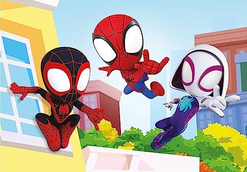 Clementoni 24794 2x20 peças Supercolor Marvel Homem-Aranha e Seus Incríveis Amigos - Quebra-cabeça de 20 peças para crianças a partir de 3 anos, multicolorido, médio
