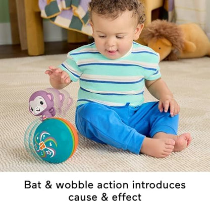 Fisher-Price Brinquedo Baby: Macaco Roxo Musical para Engatinhar, Atividade Estimulante para Bebês a partir de 9 Meses, JLB95