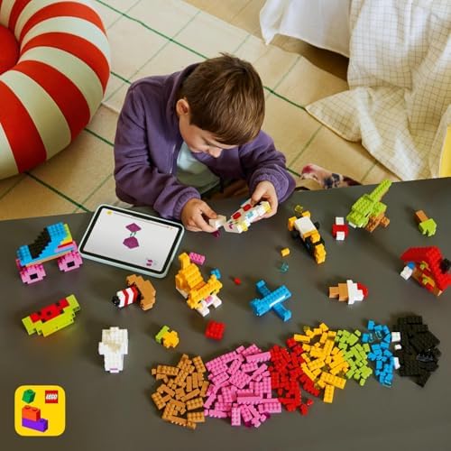 LEGO Conjunto Classic de Peças Criativas Coloridas - Brinquedo para Desenvolvimento da Coordenação Motora Fina - Construa Animais, Figuras de Dinossauros e Veículos, incluindo Avião e Carro Presente de Aniversário para Meninos e Meninas a partir de 5 Anos