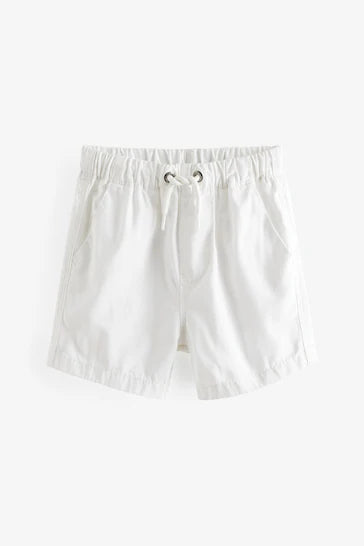 |Boy| Shorts Pull-On - White (3 meses a 7 anos)