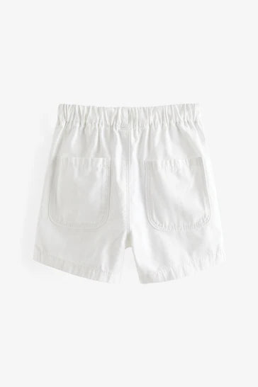 |Boy| Shorts Pull-On - White (3 meses a 7 anos)