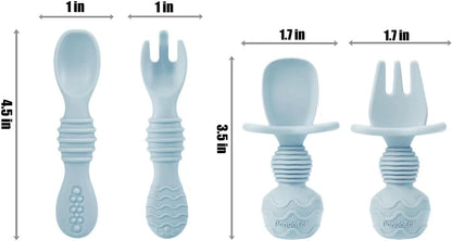 PandaEar Conjunto de alimentação para bebês em silicone | Conjunto de 9 peças para introdução alimentar guiada pelo bebê | Conjunto para alimentação do bebê | Prato dividido com ventosa, tigela, babadores,