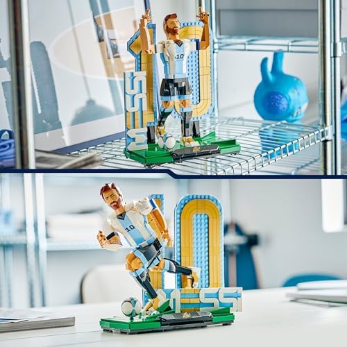 LEGO Editions Lionel Messi – Brinquedo Lenda do Futebol - Kit de Modelo 3D para Exibição - Decoração DIY para Quarto Infantil - Presente para Meninos e Meninas a partir de 12 Anos e Fãs de Esportes Adultos - 43015