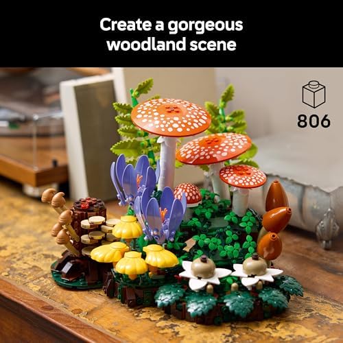 LEGO Botanicals Cogumelos da Floresta - Conjunto de Plantas Artificiais para Adultos - Inclui um Cogumelo e Flores Artificiais para Decoração de Sala de Estar ou Quarto - Ideia de Presente DIY - 11505