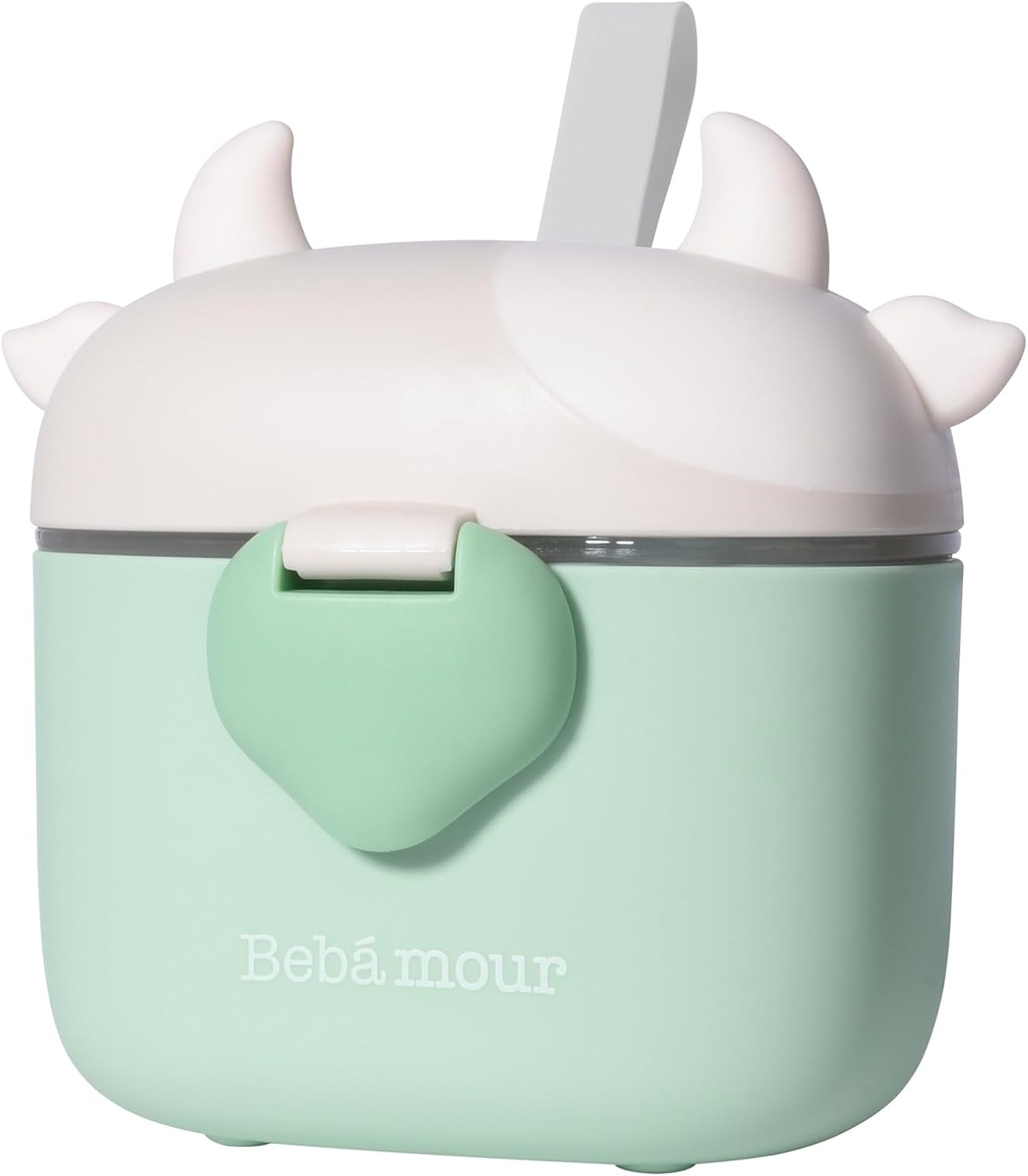 Bebamour dispensador de leite em pó para bebê, dispensador de fórmula para lanche de bebê, 230g de leite em pó, 450ml, verde claro