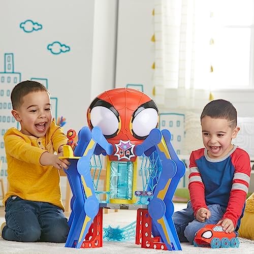 Conjunto de Brinquedo Marvel Spidey e Sua Turma: Web-Quarters (QG da Teia) com Boneco do Spidey, Veículo e Acessórios
