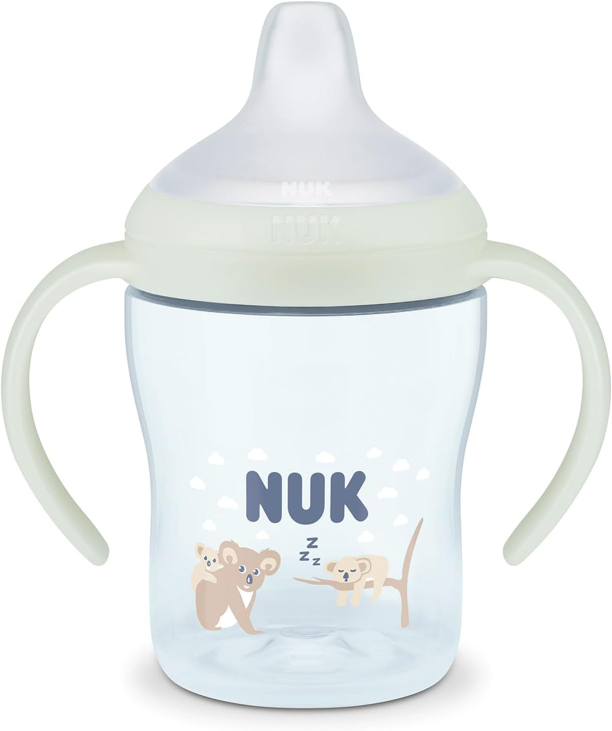 NUK Copo de Aprendizagem Perfect Match | 6+ meses | 150ml | Copo com Bico Antivazamento | Alças Antiderrapantes | Brilha no Escuro | Coalá | 1 unidade