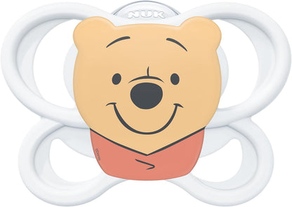 NUK Chupetas Perfect Match Air | 0-6 Meses | Chupetas ortodônticas que favorecem a circulação de ar e previnem irritações causadas pela saliva | 95% de aceitação pelos bebês** | Ursinho Pooh | Embalagem com 2 unidades