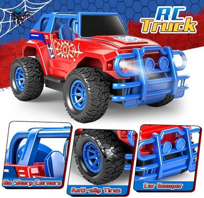 Carrinhos de Controle Remoto Hymaz Spider para Crianças de 3 a 12 Anos, Brinquedos de Carro e Caminhão RC para Meninos e Meninas, Carrinho de Controle Remoto Off-Road para Uso Interno e Externo, Brinquedo Monstro Aranha, Ótimo para Presentear Crianças.