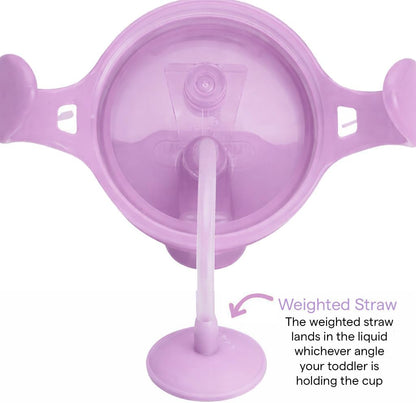 Munchkin Copo de Treinamento com Canudo Ponderado e Antivazamento | Copos de Transição para Bebês e Crianças | Tecnologia Click Lock e Design Divertido de Animais | Introdução Alimentar Guiada pelo BLW | 296ml | Gato