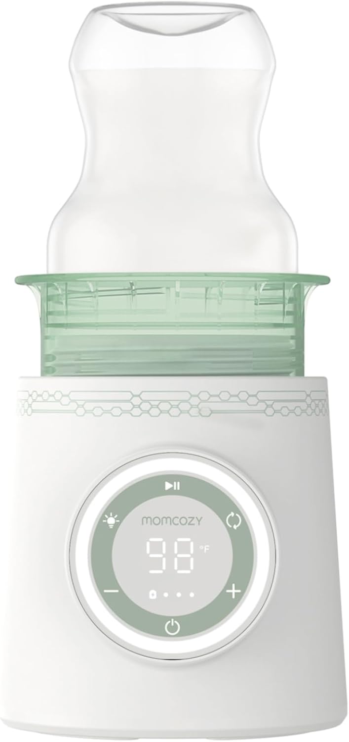 Momcozy Aquecedor de mamadeiras portátil para passeios e viagens, aquecimento rápido com controle inteligente de temperatura, camada dupla à prova de vazamento, carregável com USB para Philips Avent, Tommee Tippee, Comotomo