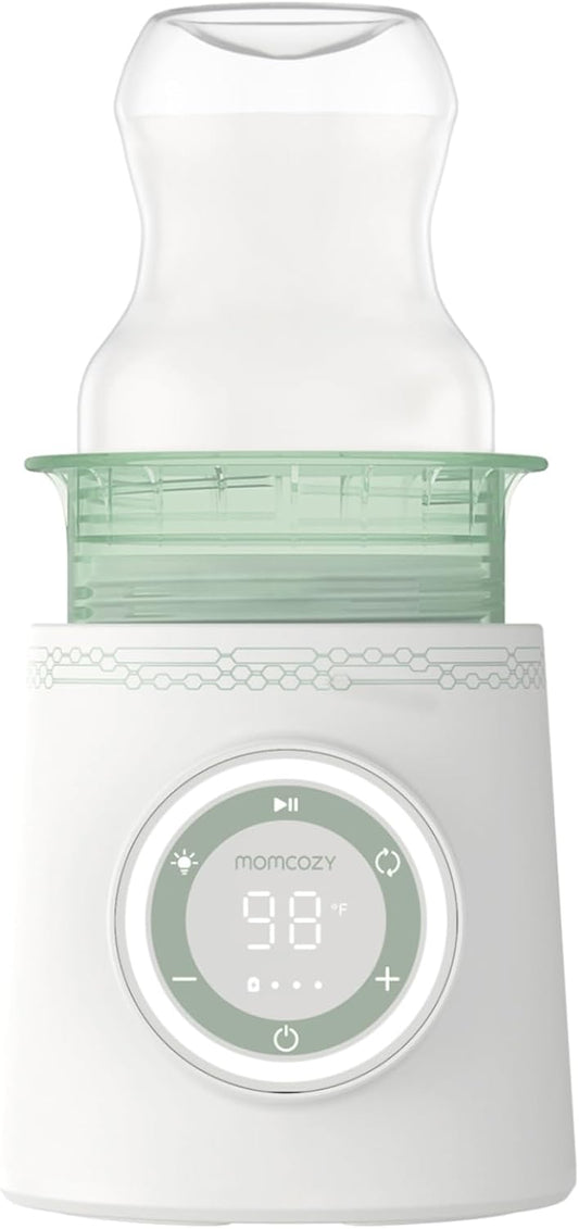 Momcozy Aquecedor de mamadeiras portátil para passeios e viagens, aquecimento rápido com controle inteligente de temperatura, camada dupla à prova de vazamento, carregável com USB para Philips Avent, Tommee Tippee, Comotomo