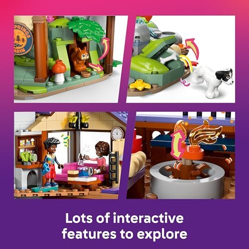 LEGO Friends Cabana Aconchegante na Floresta de Outono - Casa em Miniatura com 4 Mini Bonecas, 2 Figuras de Animais de Estimação e Acessórios - Presente de Aniversário para Meninas a partir de 9 Anos - 42705