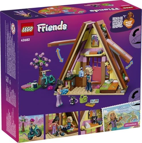 Cabana de Glamping LEGO Friends na Natureza - Casa em Miniatura com 2 Mini Bonecas, Figura de Gato e Acessórios, incluindo Camas e Comida - Presente de Aniversário para Meninas a partir de 6 Anos - 42682