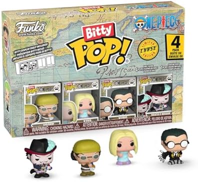 Funko Bitty Pop! One Piece - Usopp - Pacote com 4 - 1/6 de chance de encontrar a variante rara Chase e uma mini figura surpresa - Colecionável de 2,2 cm (0,9 polegadas) - Inclui suporte expositor empilhável