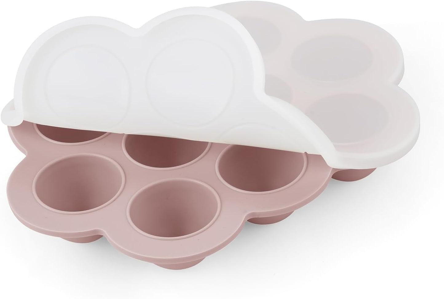 PandaEar Conjunto de 2 Bandejas de Silicone para Congelamento de Comida de Bebê com Tampas, Recipiente Perfeito para Armazenar Comida Caseira, Frutas, Purês e Leite Materno (Rosa/Roxo)