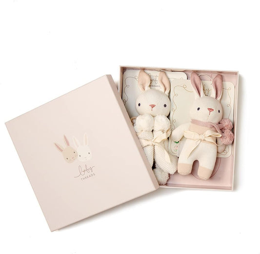 ThreadBear Design Set de regalo Baby Threads Bunny color crema - Regalo para bebé