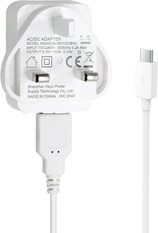 Dreamegg Adaptador de alimentação 5V, 1,0A para máquina de ruído branco D11 Dreamegg, máquina de som (branco)