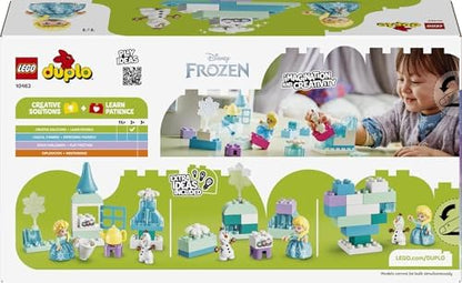 LEGO DUPLO Disney Frozen Caixa Criativa com Elsa e Olaf - Brinquedo Educativo para Desenvolvimento da Coordenação Motora em Crianças - Conjunto Montessori com 2 Figuras - Presente para Meninas e Meninos a partir de 2 Anos - 10462