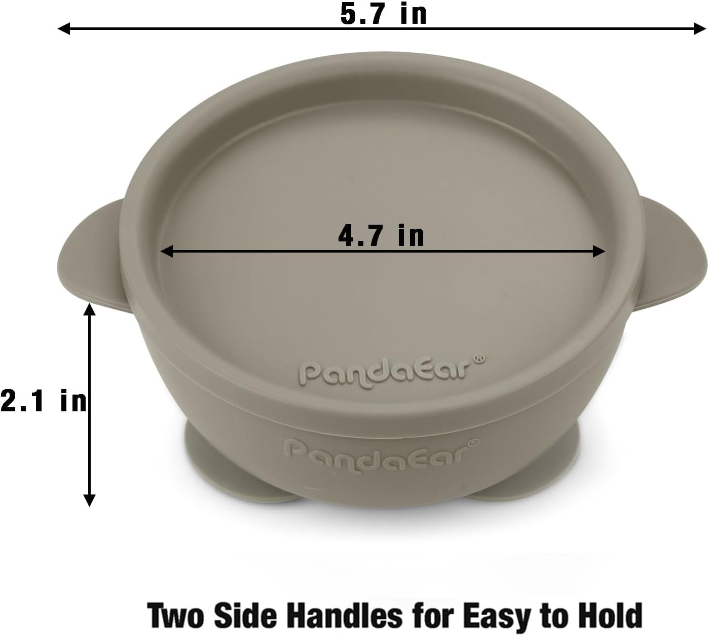 PandaEar Conjunto de 3 Tigelas de Silicone com Ventosa e Tampa, Antiderramamento, para Bebês e Crianças Pequenas na Primeira Fase da Alimentação Infantil, Azul/Marrom/Vermelho