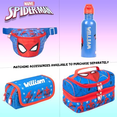 Mochila escolar Marvel Homem-Aranha para meninos, com 2 compartimentos, alças de ombro ajustáveis e bolso de tela.