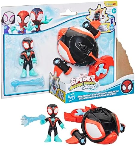 Homem-Aranha e seus Incríveis Amigos Marvel Water-Webs Dolphin Spin Submarine Toy, Black