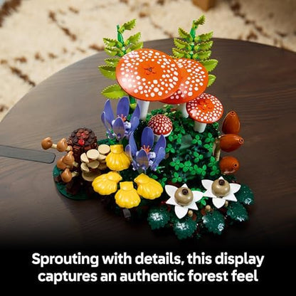 LEGO Botanicals Cogumelos da Floresta - Conjunto de Plantas Artificiais para Adultos - Inclui um Cogumelo e Flores Artificiais para Decoração de Sala de Estar ou Quarto - Ideia de Presente DIY - 11505