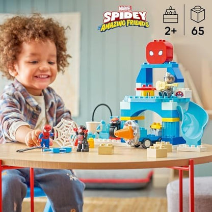 LEGO DUPLO Marvel Team Spidey Webquarters - Brinquedo Educativo para Desenvolvimento da Coordenação Motora em Crianças - Conjunto Montessori - Presente para Meninos a partir de 2 Anos e Fãs do Homem-Aranha e seus Incríveis Amigos - 10464