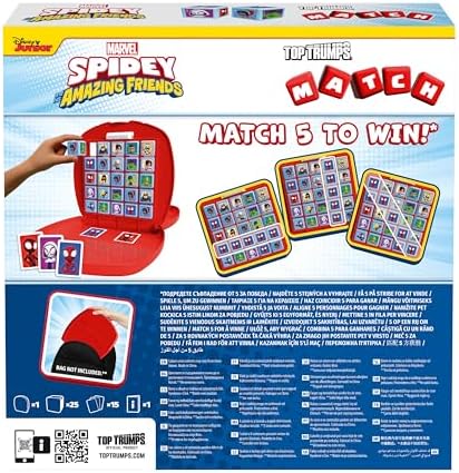 Jogo de Tabuleiro Top Trumps Homem-Aranha e Amigos: Divirta-se com seus personagens favoritos, incluindo Dr. Octopus e Spider-Gwen. Um jogo de tabuleiro de viagem, perfeito para meninos e meninas a partir de 4 anos.