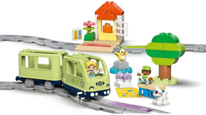 LEGO DUPLO, Conjunto de trem de aventura interativo brinquedo montessori criativo para meninos e meninas de 2 anos ou mais, conjunto de aprendizagem para crianças com luzes e sons inspira dramatização