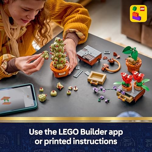 LEGO Harry Potter Hogwarts Herbologia Plantas - Brinquedo Interativo com Vasos de Plantas Artificiais com Flores - Decoração para Quarto Infantil - Presente para Fãs Adolescentes e Meninas a partir de 12 Anos - 76474