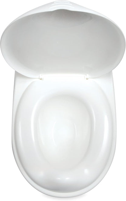 Nuby My Real Urinal Potty Training Toilet para meninos com botão de descarga realista e som para bebês e crianças, branco