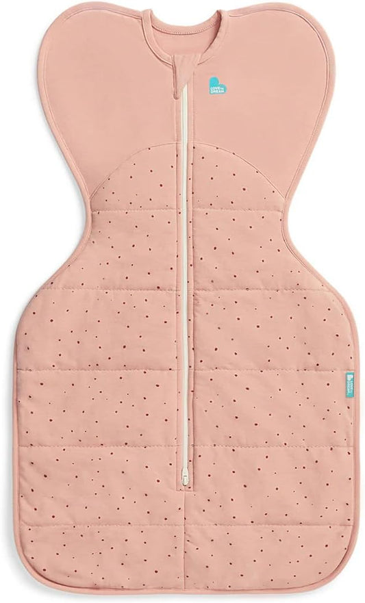 Love To Dream™ Swaddle UP™, Tamanho Pequeno (3,5-6 kg) - Rosa Pebbles | Ajuste perfeito, promove uma rotina de sono saudável | 2,5 Tog, ideal para inverno e outono (16-20 °C) | Algodão lavável à máquina com zíper duplo