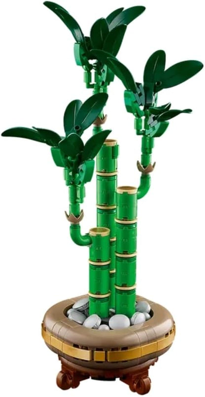 LEGO Planta artificial Botanicals Lucky Bamboo para exibição interna - Conjunto para adultos inclui um vaso edificável com um pedestal com efeito de madeira para decoração de casa - Presente para ela ou ele