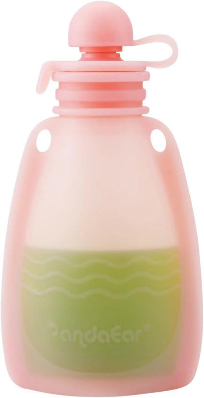 PandaEar Conjunto de 7 saquinhos de silicone reutilizáveis para papinha , ideais para bebês e crianças pequenas. Feitos de silicone livre de BPA, cada saquinho tem capacidade para 142 g (5 oz).
