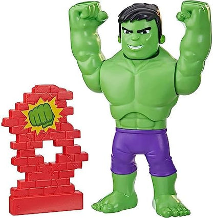 Homem-Aranha e seus amigos incríveis Hasbro Marvel Power Smash Hulk Brinquedo pré-escolar, Figura de ação do Hulk de 25 cm com mudança de rosto, para crianças a partir de 3 anos, Multicolorido (F5067)