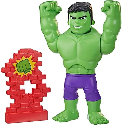 Homem-Aranha e seus amigos incríveis Hasbro Marvel Power Smash Hulk Brinquedo pré-escolar, Figura de ação do Hulk de 25 cm com mudança de rosto, para crianças a partir de 3 anos, Multicolorido (F5067)