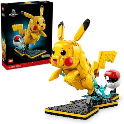 LEGO Pokémon Pikachu e Poké Bola - Conjunto de Construção para Adultos - Kit de Modelo com Figura Articulada de Anime e Suporte de Exibição Dinâmico - Decoração DIY para Quarto ou Mesa - Ideia de Presente Colecionável para Fãs de Jogos - 72152