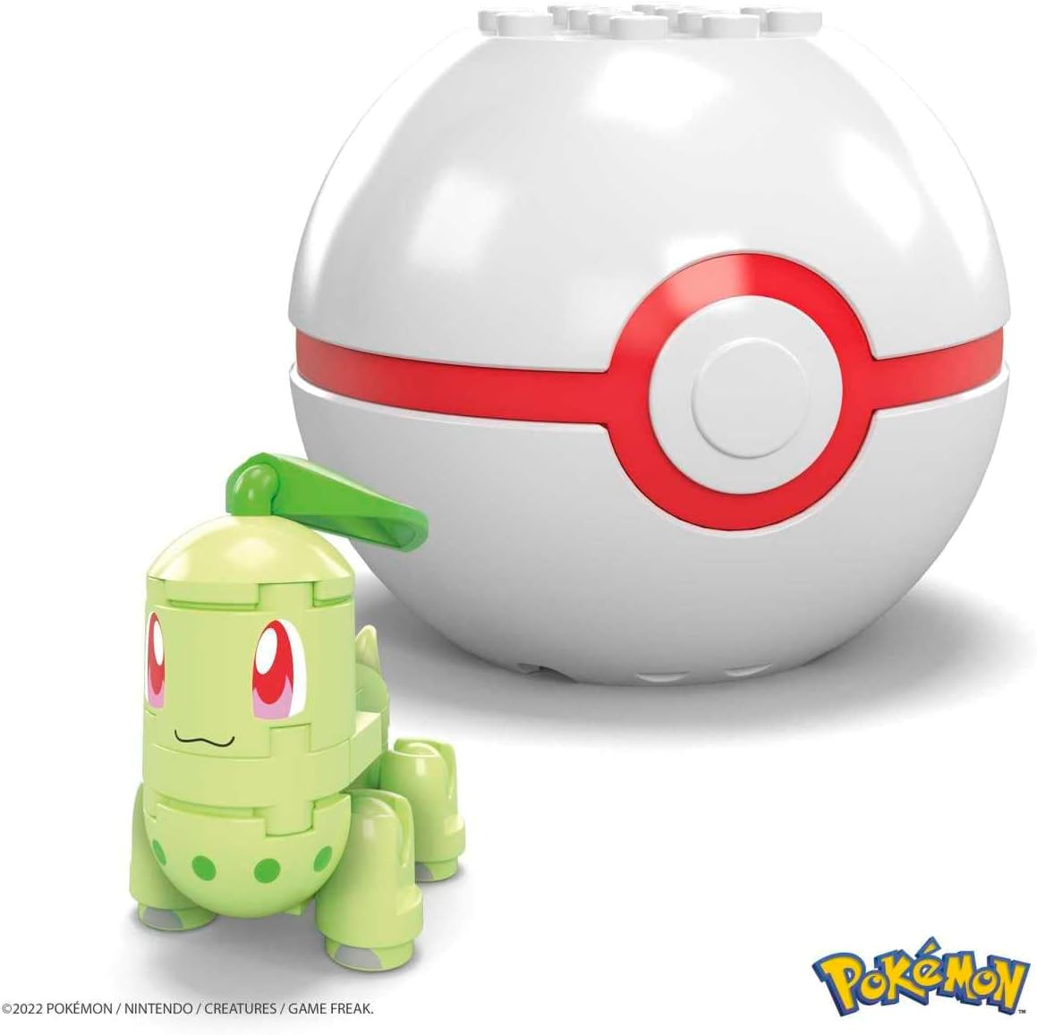 MEGA Conjunto de Montar Pokémon Chikorita com 19 peças compatíveis e uma Poké Bola – Kit de brinquedo para crianças a partir de 6 anos