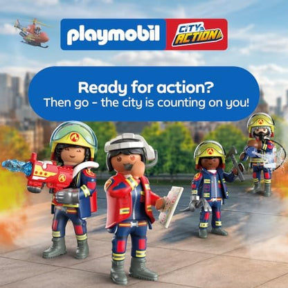 Playmobil | City Action | Caminhão de Bombeiros com Escada | Veículo de Emergência com Escada de 63 cm, Luz e Som, Equipamento de Resgate e Muitos Acessórios | Para Crianças a Partir de 4 Anos | 72192