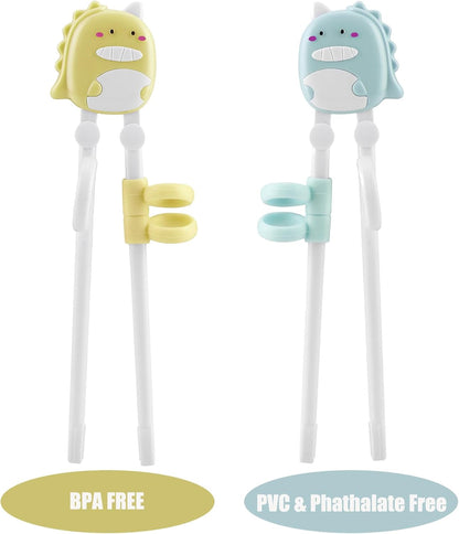 PandaEar Conjunto de 3 pares de hashis infantis com tema de dinossauro para crianças em fase de aprendizado e treinamento. Ideais para bebês e crianças pequenas.