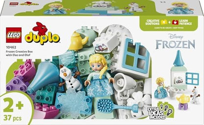 LEGO DUPLO Disney Frozen Caixa Criativa com Elsa e Olaf - Brinquedo Educativo para Desenvolvimento da Coordenação Motora em Crianças - Conjunto Montessori com 2 Figuras - Presente para Meninas e Meninos a partir de 2 Anos - 10462