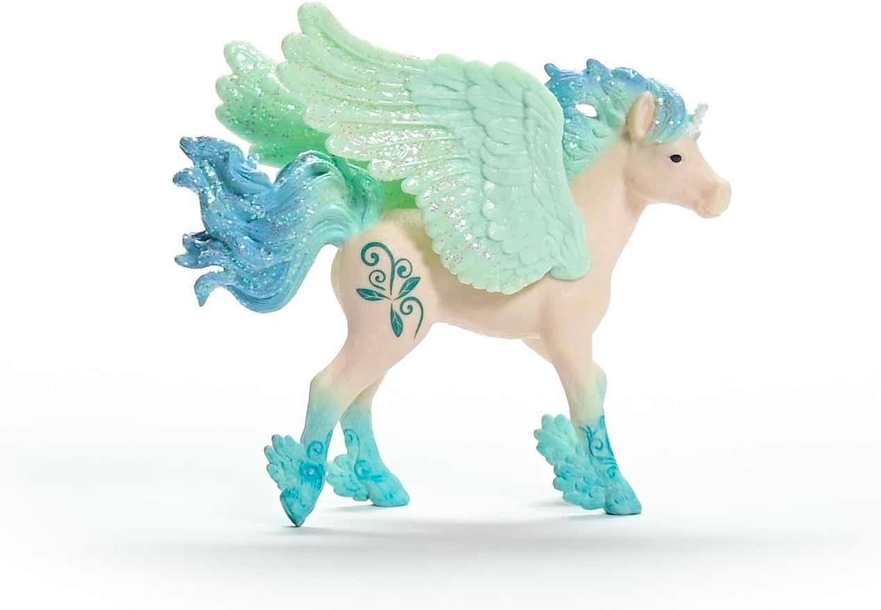 Schleich 70824 BAYALA Stormy Unicorn Foal Figurine para maiores de 5 anos, Preto