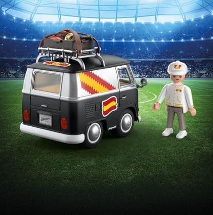 PLAYMOBIL | Volkswagen | Volkswagen T1 Camper Edição ESP | Icônica van retrô com equipamentos esportivos, bagageiro de teto e cartela de adesivos | Para crianças a partir de 4 anos | 72314