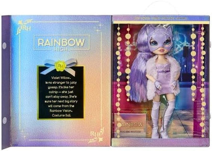 Boneca Rainbow High para Baile de Fantasia Rainbow Vision - Boneca Colecionável Fashion - 28 cm (Violet Willow), RHVCB2022