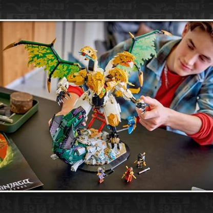 LEGO NINJAGO Ultra Dragon Battle Brinquedo - Figura de Ação de 4 Cabeças, Cobra e 4 Minifiguras com Katanas - Decoração para Quarto Infantil - Presente de Aniversário para Meninos a partir de 12 Anos e Fãs Adolescentes - 71872
