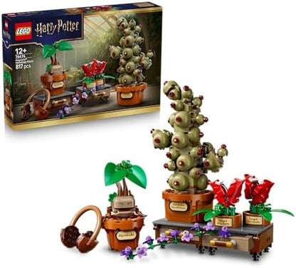 LEGO Harry Potter Hogwarts Herbologia Plantas - Brinquedo Interativo com Vasos de Plantas Artificiais com Flores - Decoração para Quarto Infantil - Presente para Fãs Adolescentes e Meninas a partir de 12 Anos - 76474