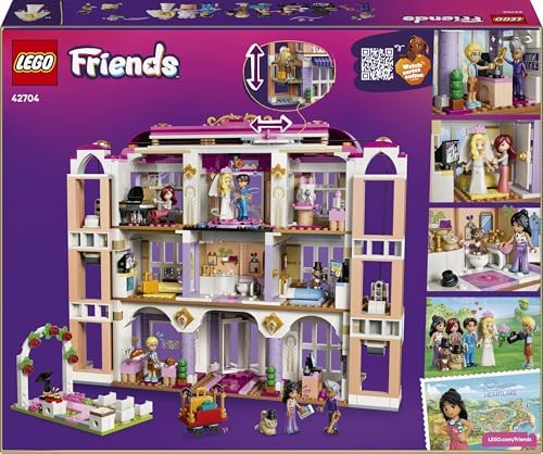 LEGO Friends Hotel Grand de Heartlake City - Miniatura com 6 mini bonecas, 2 figuras de animais e acessórios - Presente de aniversário para meninas a partir de 9 anos - 42704